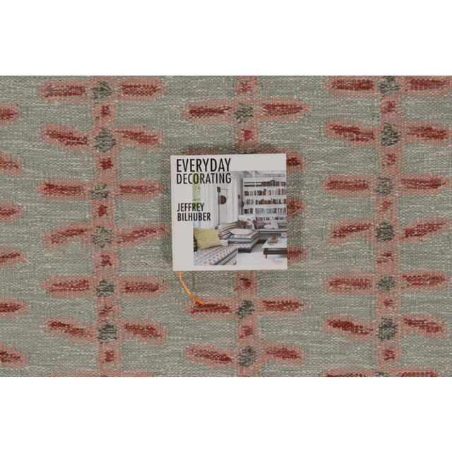 Textile Rug & Kilim's Scandinavian Style Custom Flatweave Rug With Pink Vinery Pattern For Sale - Image 7 of 10