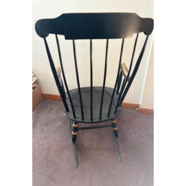 American Vintage Mid Century Nichols and Stone Hitchcock Style Boston Rocker Chair For Sale - Image 3 of 7