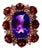Bochic Capri Vintage Amethyst & Rose Garnet Ring in 18K Gold & Silver For Sale