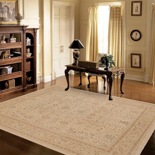 Enhance the ambiance of your home with this magnificent Persian-influenced Turkish hand-knotted rug made by skilled...