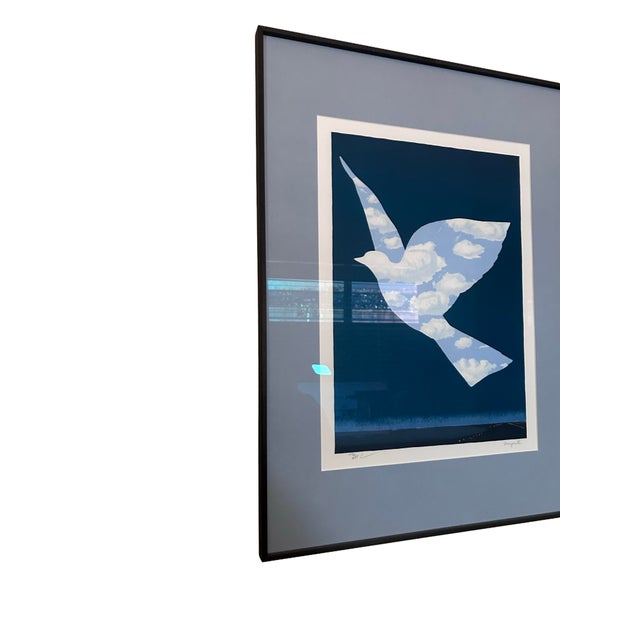 2010s Newly Framed and Matted Rene Magritte’s ‘L’oiseau De Ciel’ (The Sky Bird) Numbered Limited Edition Lithograph 156/275 For Sale - Image 5 of 7