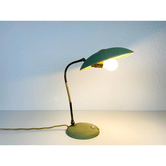 1960s Green Italian Table Lamp in the Style of Stilnovo, Italy For Sale - Image 9 of 13