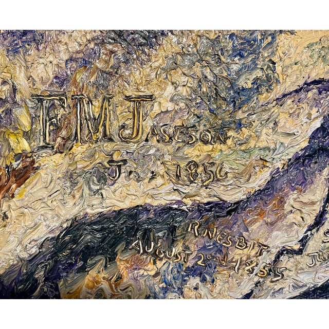 Textile 1964 Andrew William Vachon s.j. "Register Rock" Original Oil Canvas Impasto Painting For Sale - Image 7 of 13