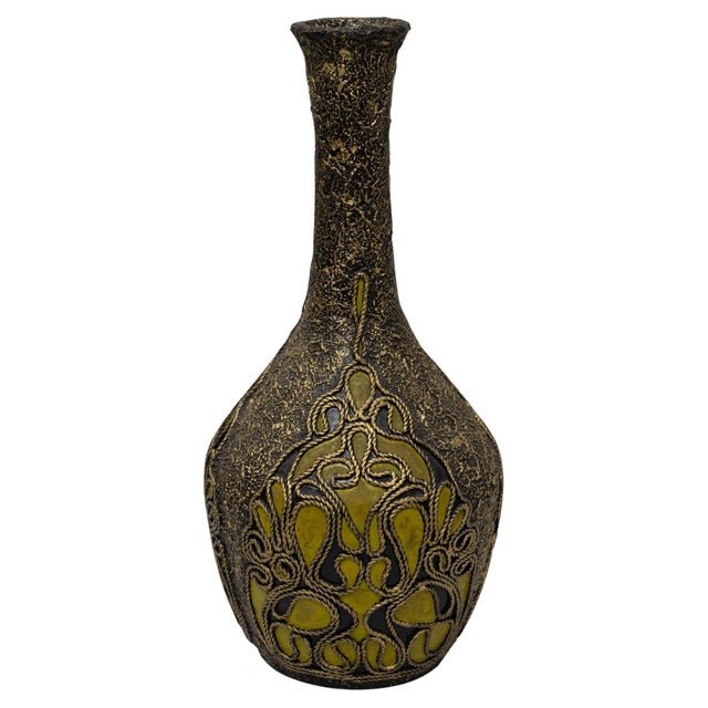 20th Century Belgian Ceramic Vase With Ornate Details For Sale - Image 9 of 18