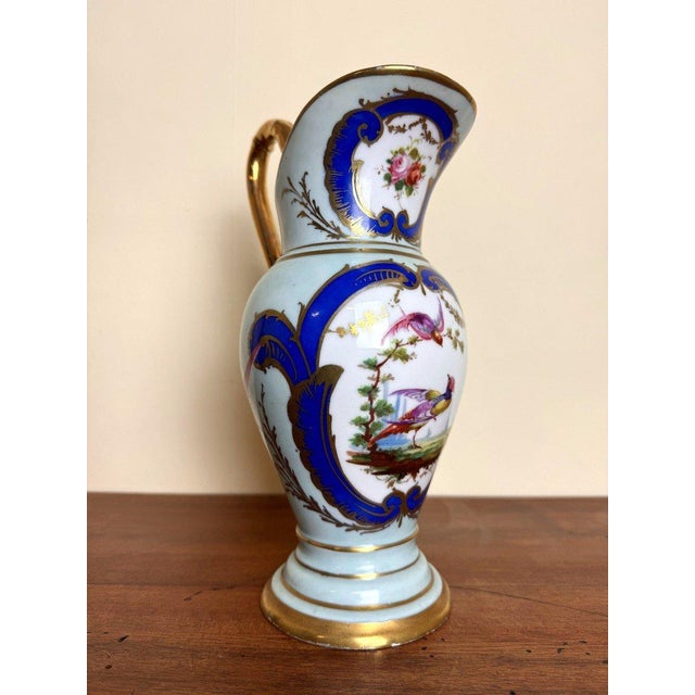Large Empire Blue Pitcher with Gilt Decoration For Sale - Image 10 of 10
