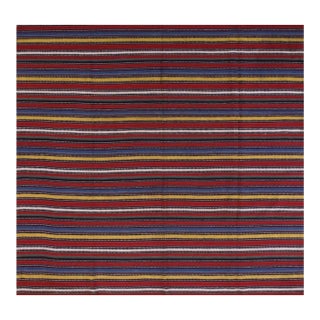 1900s Multicolor Striple Kilim Antique n.w. Persian Flat-Weave Rug 6' X 6'6" Wool Carpet For Sale