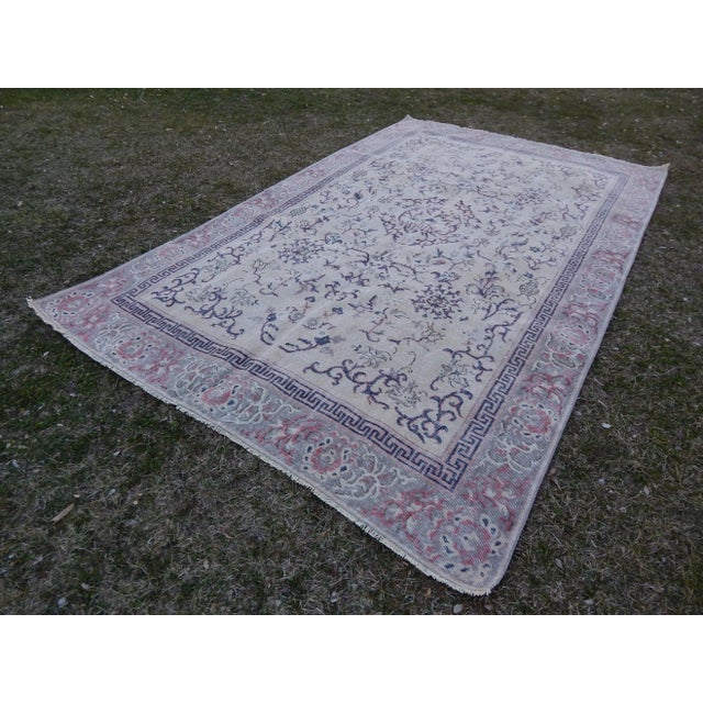 Traditional Vintage Turkish Sparta Rug 6′7″ × 10′6″ For Sale - Image 3 of 11