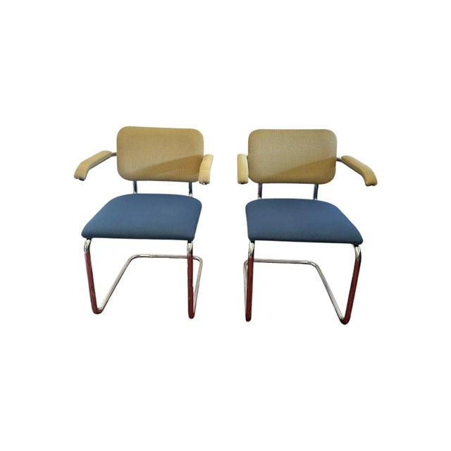 2010s Marcel Breuer for Knoll Cesca Dining Arm Chairs For Sale - Image 5 of 10