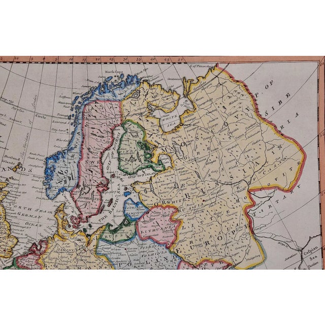 Mid 18th Century Emanuel Bowen Europe: An Original 18th Century Hand-colored Map by E. Bowen, 1744 For Sale - Image 5 of 7