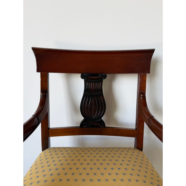Vintage Hollywood Regency Neoclassical Style Mahogany Armchair For Sale - Image 11 of 12