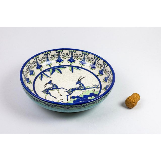 Ivory Crackle-Glazed Earthenware Bowl from Boch Frères, 1980s For Sale - Image 8 of 11
