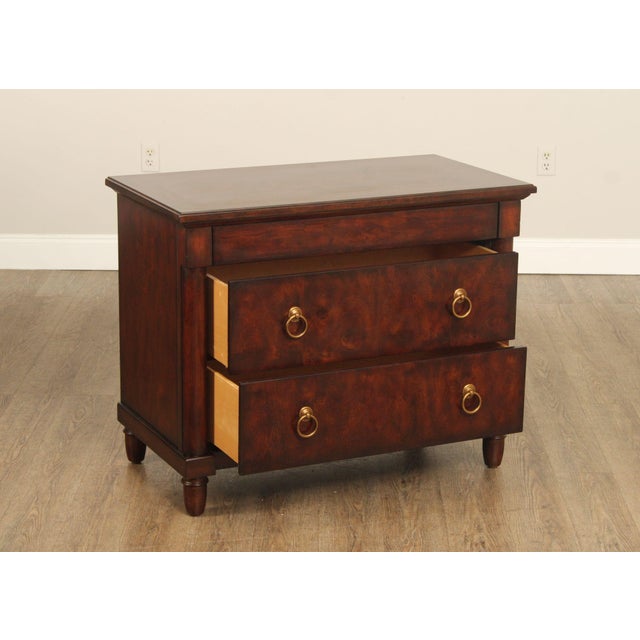 Traditional Bernhardt Empire Style Burlwood Chest of Drawers For Sale - Image 3 of 12