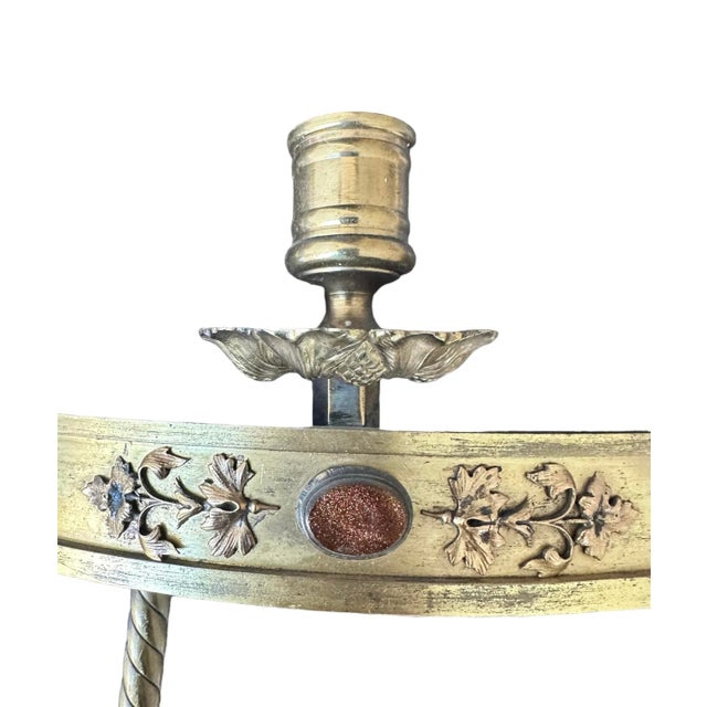 Metal Early 19th Century & Large Pair of Antique Victorian Brass Tole Sword Candle Scones For Sale - Image 7 of 9