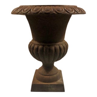 Vintage French Cast Iron Urn For Sale