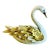 Mid-Century Coastal Hollywood Regency Italian Capiz Shell Encrusted Tole Swan Sculpture. For Sale