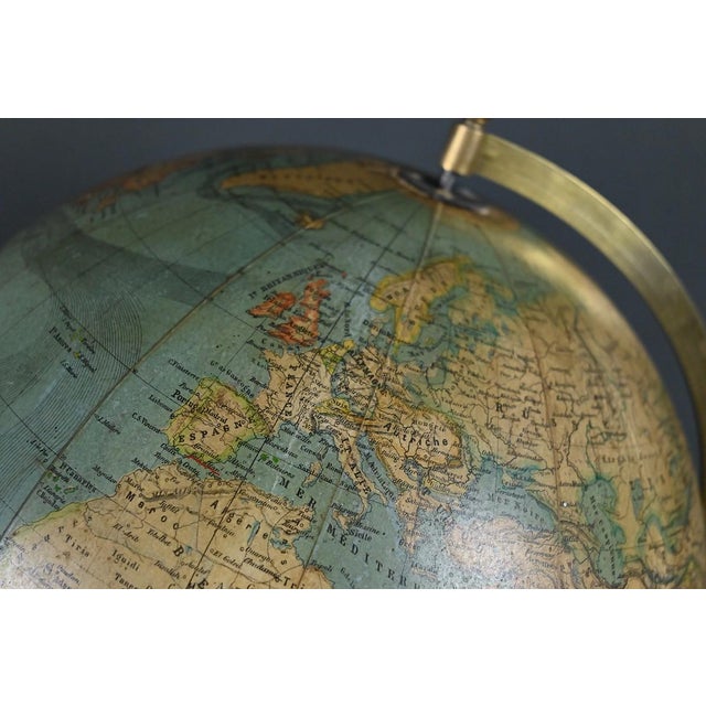 Black Terrestrial Globe from Hachette, 1870s For Sale - Image 8 of 18