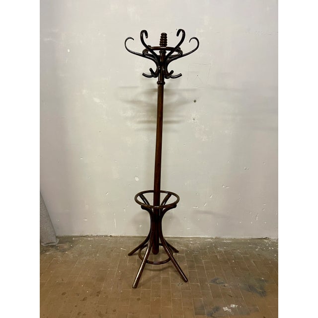 Thonet Art Nouveau Brown Beech Coat Rack For Sale - Image 4 of 4