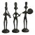 Vintage African Tribal Musician Figurines Cast Iron Metal Sculptures Set of 3 For Sale