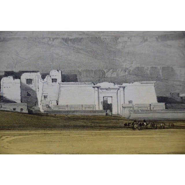 Thebes, Egypt: A Framed 19th Century Hand-Colored Lithograph by David Roberts , 1847 For Sale - Image 4 of 8