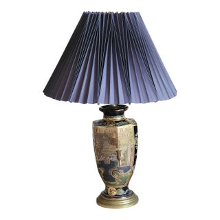 Gorgeous Vintage Hexagonal Asian Lamp For Sale