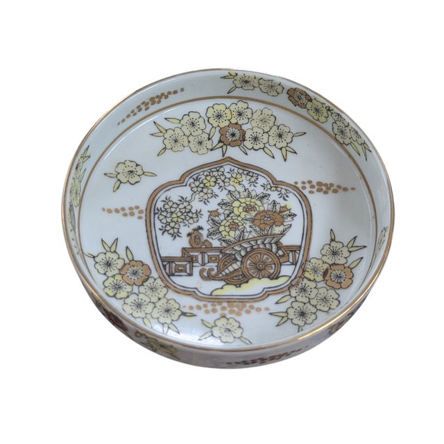 Mid 20th Century Gold Imari Porcelain Hand Painted Catchall Dish For Sale - Image 9 of 14