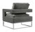 Transitional Avery Grey Velvet Chair with Silver Frame For Sale - Image 3 of 7