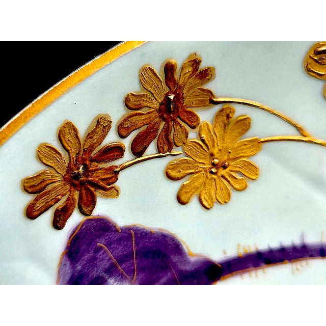 Metal Late 19th Century Limoges Hand Painted Plate With Gold Inlay, Marked Martial Redon For Sale - Image 7 of 14