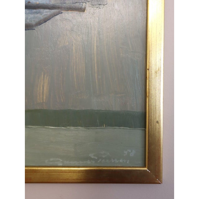 Mid-Century Modern 'Morning Light' Vintage Swedish Interior Still Life Oil Painting, Framed For Sale - Image 9 of 14