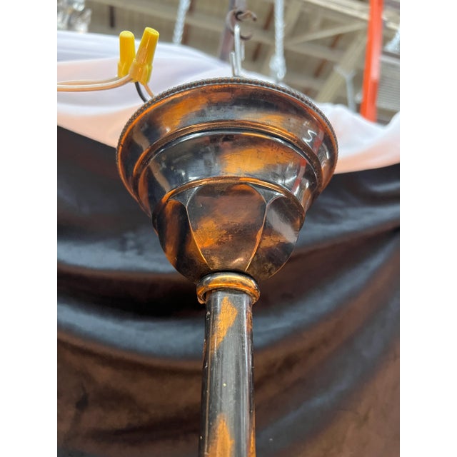 Vintage Four-Arm Chandelier With Copper From 1904 For Sale - Image 10 of 12