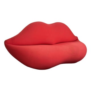 Vintage Studio 65 for Gufram Bocca Lips Sofa Red Postmodern Italian Pop Art Design For Sale