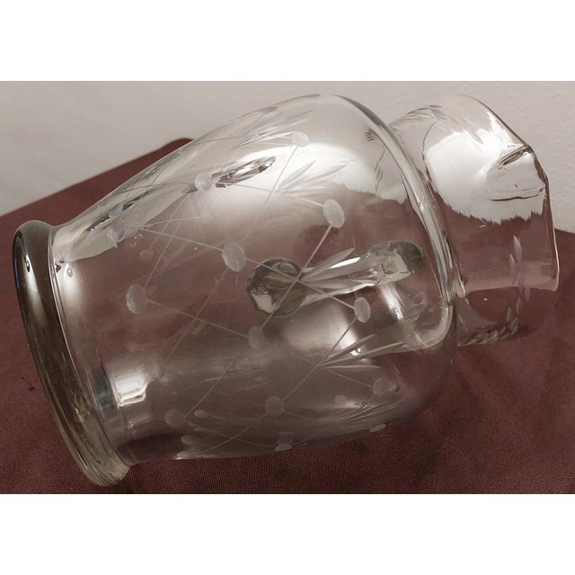 Antique Crystal and Cut Glass Pitcher, 1930s For Sale - Image 6 of 10