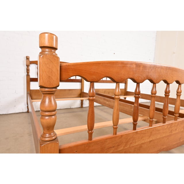 Stickley American Colonial Carved Cherry Wood Twin Size Spindle Beds ...