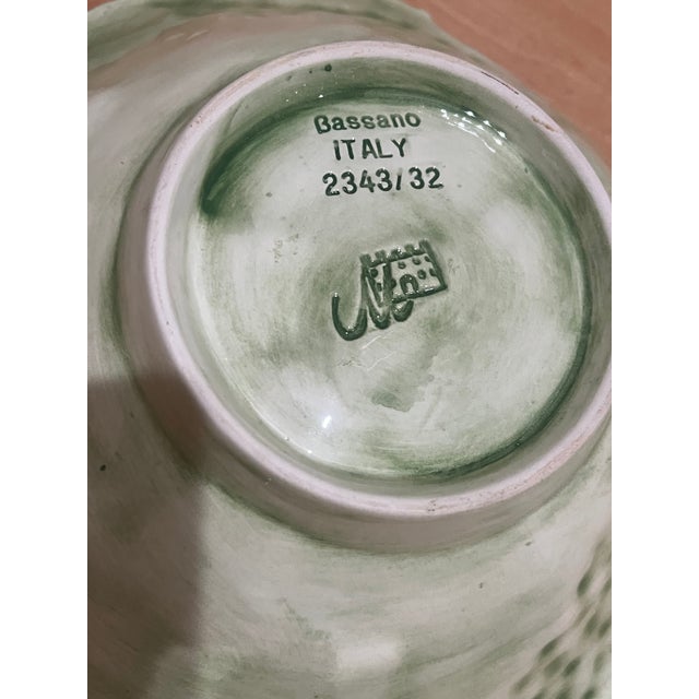 Early 21st Century Italian Hand Painted Grape Leaf Decorative Bowl 2343/32 For Sale - Image 5 of 5