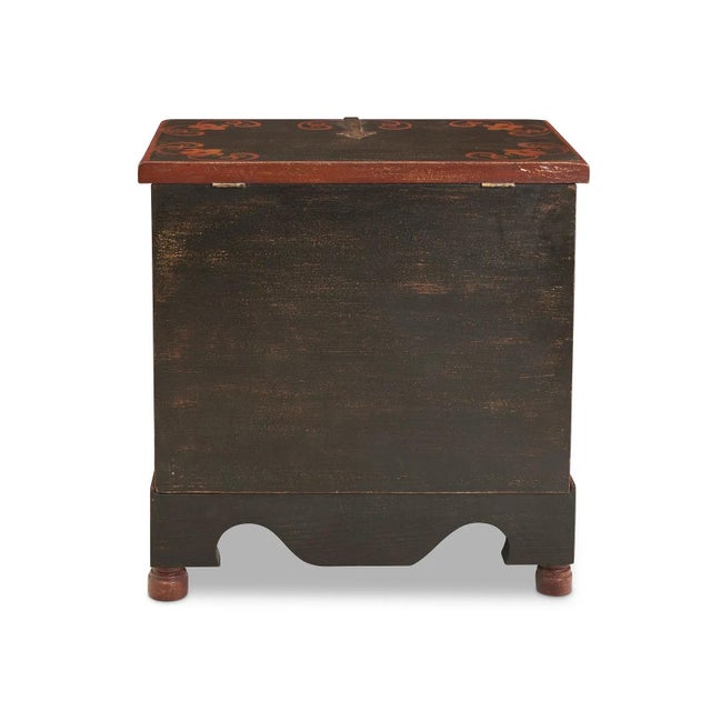 Mid 20th Century Hand-Painted Wood Chest With Wrought Iron Clasp For Sale - Image 4 of 8