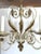 Shabby Chic White and Gold Washed Chandelier For Sale - Image 11 of 12