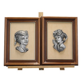 Woman Wall Decor, 1970s, Set of 2 For Sale