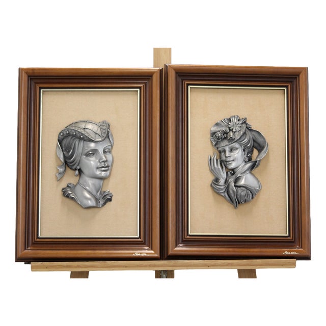 Woman Wall Decor, 1970s, Set of 2 For Sale