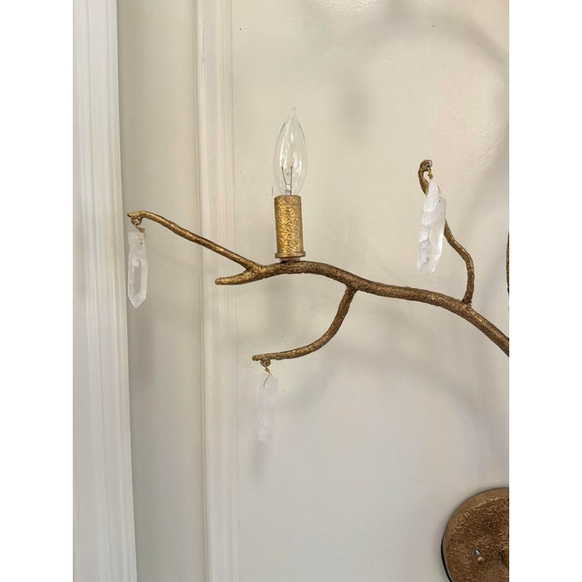 Contemporary Currey & Co Forest Wall Sconces - Pair For Sale - Image 3 of 9