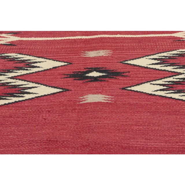 2000 - 2009 Southwestern Red Navajo-Style Rug With Storm Pattern - 09'00 X 11'09 For Sale - Image 5 of 9