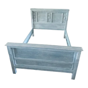 Plaster Linen Wrapped Victorian Carved Bedframe Full