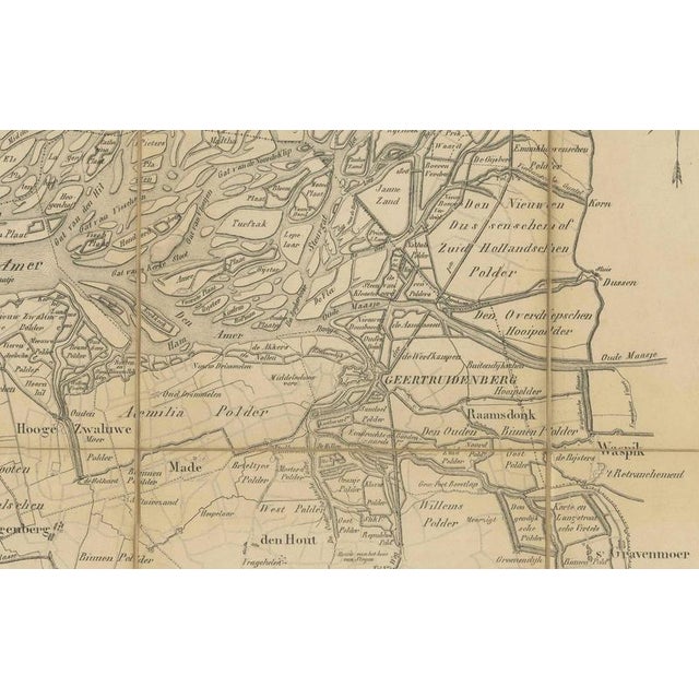 Antique Dutch Breda North Brabant Folding Map, 1842 For Sale - Image 3 of 10