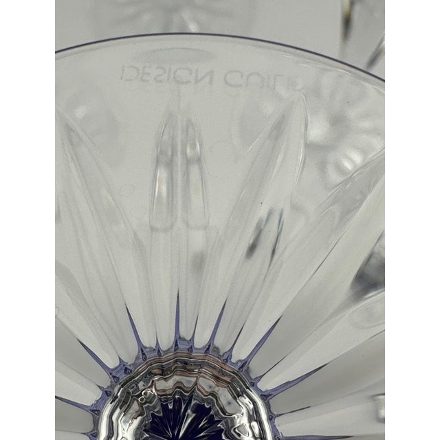 Glass Cobalt Cut-to-Clear Wine Hocks | Set of 4 Vintage Design Guild by Ajka Hungarian Crystal For Sale - Image 7 of 9