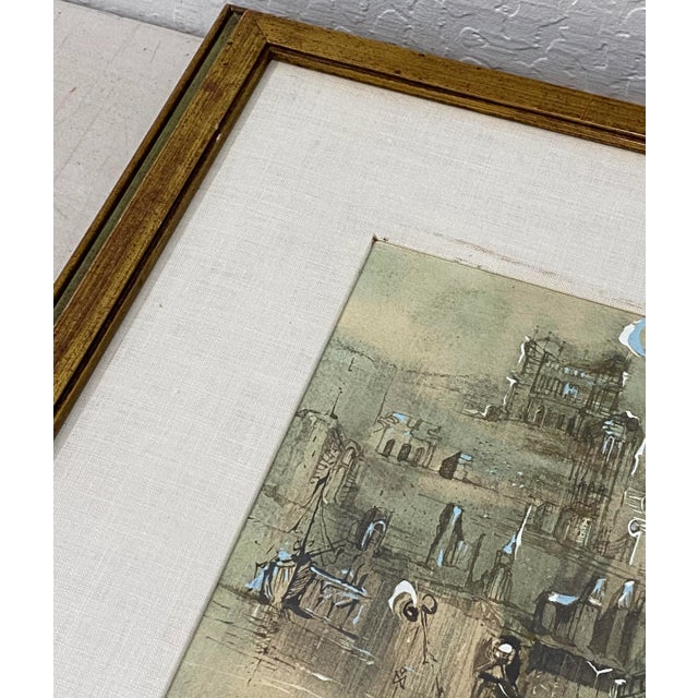 Brown Daniel Louradour "Carnival in Venice" Mixed Media C.1970 For Sale - Image 8 of 13