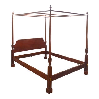 Baker Mahogany Queen Canopy Poster Bed For Sale