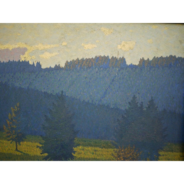Bahndorf Heribert, Lakeside Landscape, 1930, Oil Painting on Cardboard, Framed For Sale - Image 14 of 18