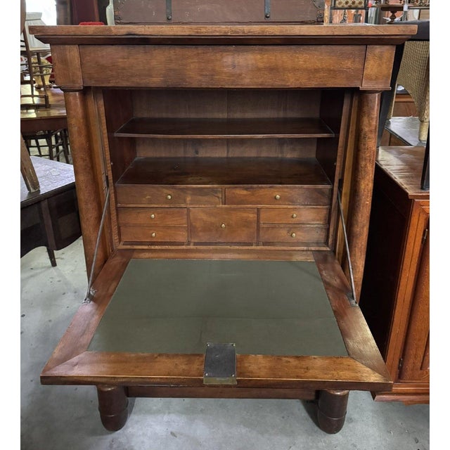 Empire Walnut Secretary Desk For Sale - Image 4 of 9