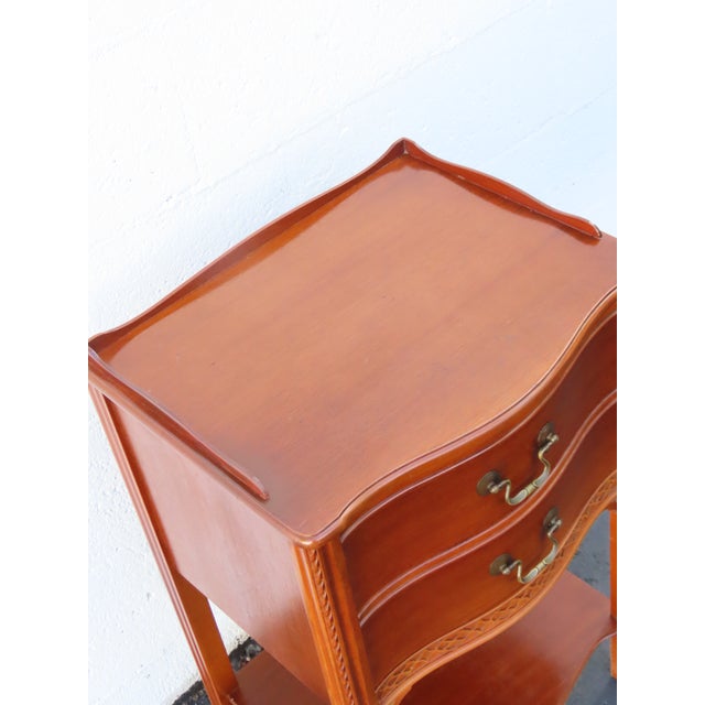 Wabash 1940s Tall Serpentine Front Mahogany Nightstand Side End Table 6458 For Sale - Image 15 of 18