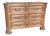 19th Century Carved Bell Flower European 3 Draw Chest Commode Dresser Brass Pull For Sale