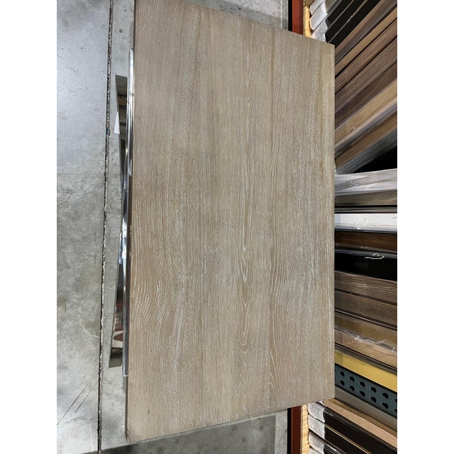 Contemporary Interlude Home Wood and Aluminum Coffee Table For Sale - Image 3 of 6