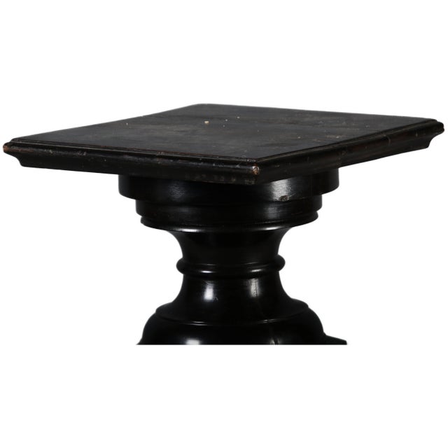 Baroque Antique Flower Column in Black, 1880 For Sale - Image 3 of 12
